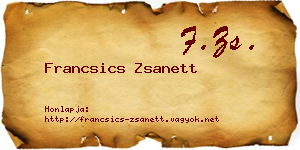 Francsics Zsanett névjegykártya