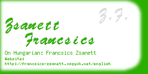 zsanett francsics business card